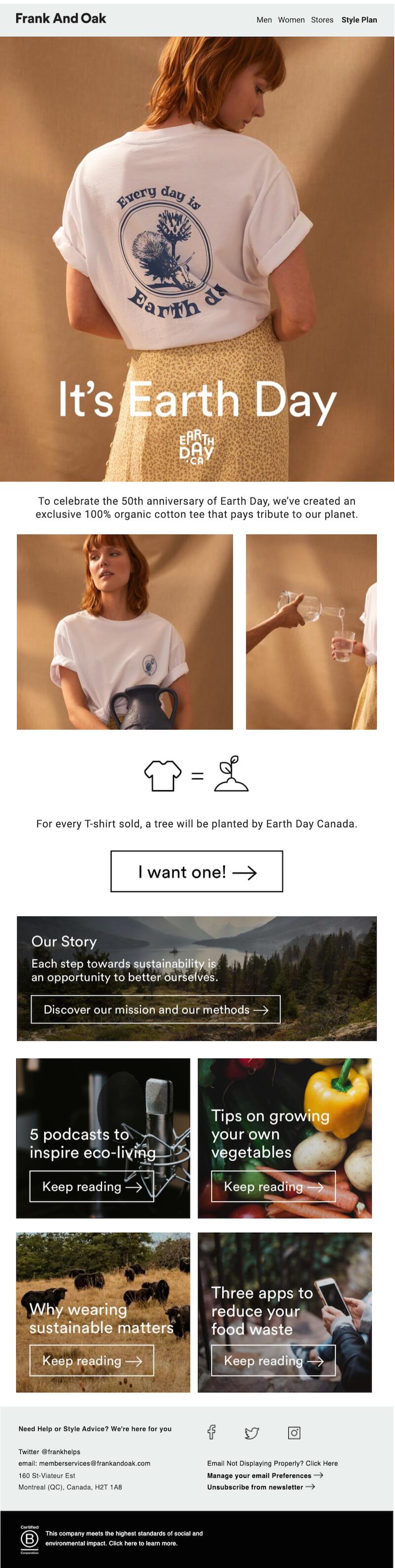 spring email for earth day